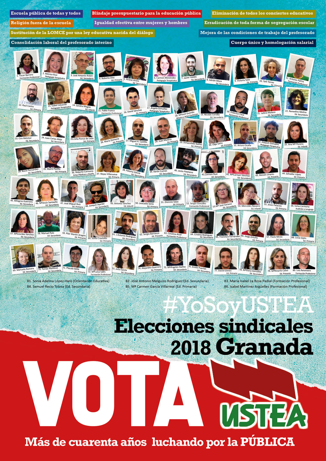Elecciones sindicales 2018 a quién votar Granada