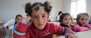On 22 April 2015, children in classroom at the opening of a new education centre for Syrian children in Kahramanmaras. The UNICEF-supported education centre was built in partnership with the Turkish Disaster and Emergency Management Authority (AFAD) and the Ministry of National Education, with financial support from the European Commission.